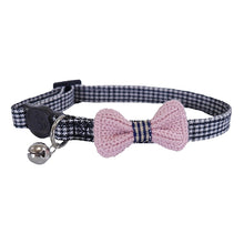 Load image into Gallery viewer, Cat Collar Designer Pink Bow Dogtooth