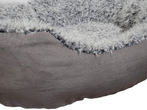 Rosewood Grey Lion Faux Suede Oval Bed