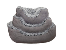 Load image into Gallery viewer, Rosewood Grey Lion Faux Suede Oval Bed