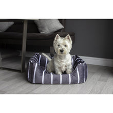 Load image into Gallery viewer, Rosewood Grey Velvet Stripes Square Bed