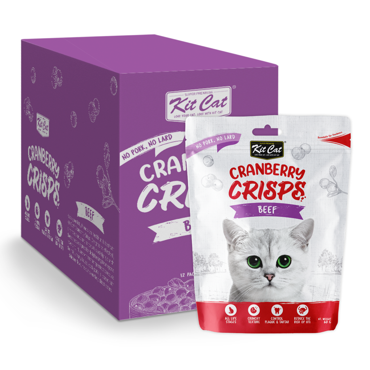 Kit Cat Cranberry Crisps Bulk Deal (60g x 12 packs) – McMac Pet SA