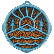 Load image into Gallery viewer, Outward Hound Fun Feeder Mountain Blue Slo Bowl