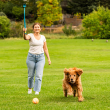 Load image into Gallery viewer, Outward Hound Launch A Ball Squeak Turquoise