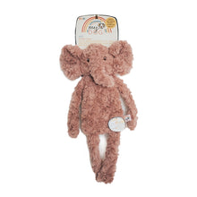 Load image into Gallery viewer, Plush pink elephant toy for dogs with a flat tummy and velcro closure, packaged with a label indicating it&#39;s part of the &#39;My Dog&#39; luxury plush toys collection.