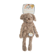 Load image into Gallery viewer, A plush dog toy with a flat tummy designed to be stuffed with scent-carrying materials, featuring crinkle paper and a squeaker.
