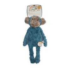 Load image into Gallery viewer, A plush blue monkey dog toy with a brown face and hands, and a label that reads &#39;My Dog&#39; on its chest.