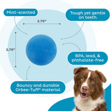 Load image into Gallery viewer, Petstages Planet Dog  Squeak Ball - Blue / Orange