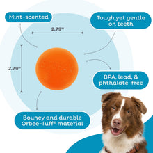 Load image into Gallery viewer, Petstages Planet Dog  Squeak Ball - Blue / Orange