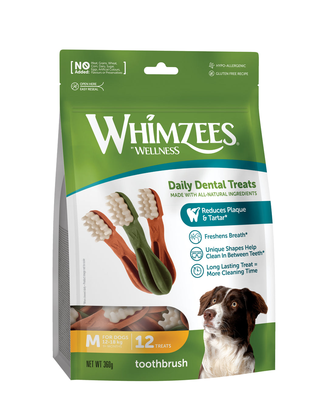 Whimzees Medium Toothbrush Value Bag (12pc)