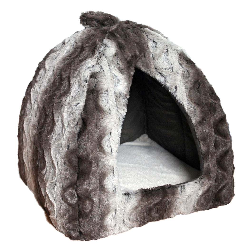 Grey Cream Snuggle Plush Pyramid