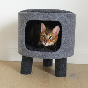 Rosewood Catwalk Collection Charcoal Felt Stool