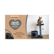 Load image into Gallery viewer, Charcoal Felt Cat House &amp; Perch
