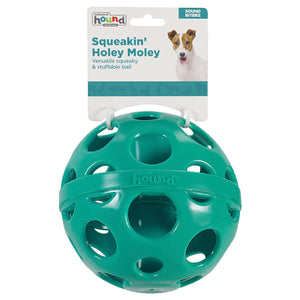 Squeakin' Holey Moley Dog Ball Stuffable Fetch Toy
