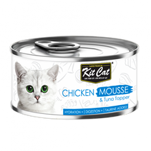 Load image into Gallery viewer, Kit Cat Chicken Mousse With Tuna Topper 80g