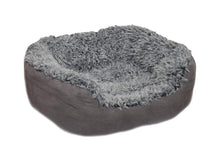 Load image into Gallery viewer, Grey Lion Faux Suede Oval Bed