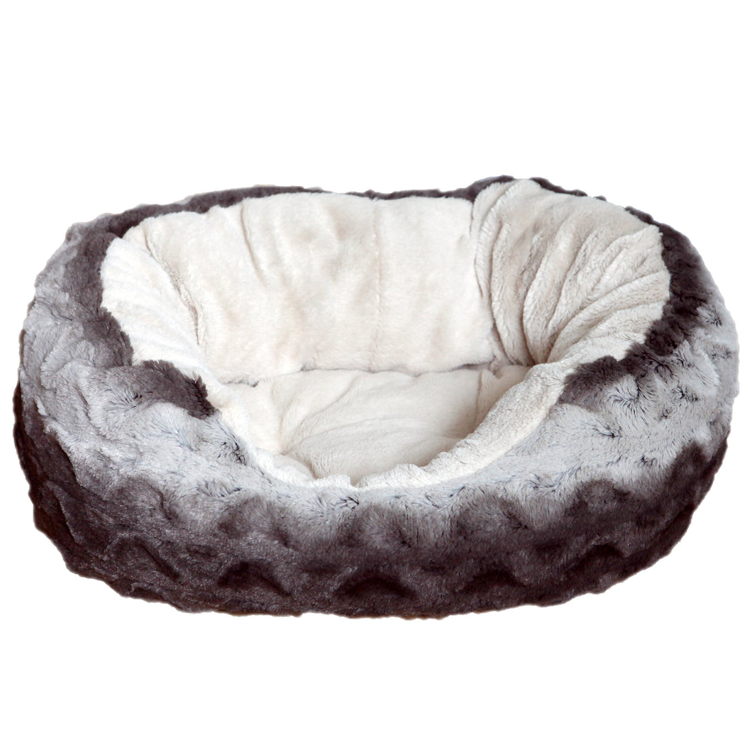 Grey & Cream Snuggle Plush Oval