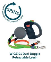 Load image into Gallery viewer, Wigzi Dual Doggie Retractable Leash